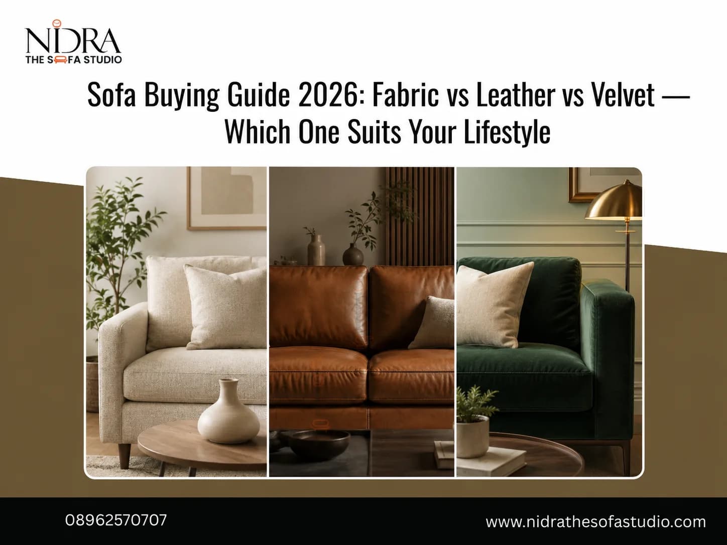 Sofa Buying Guide 2026: Fabric vs Leather vs Velvet 