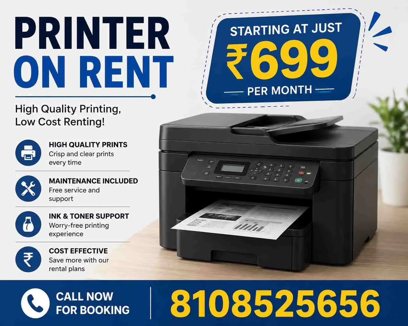 Printer On Rent Start At Rs.699/-  Only In Mumbai