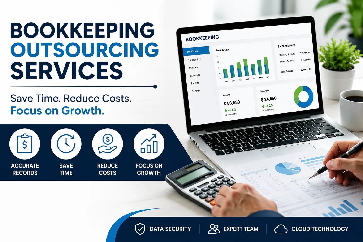 Bookkeeping Outsourcing Services: Save Time, Reduce Costs & Grow Your Business