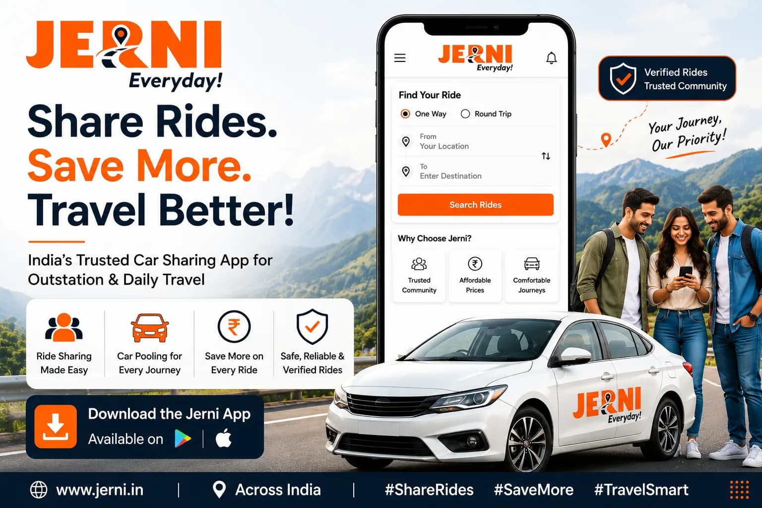 Best Car Sharing App for Outstation Travel & Car Pooling in India