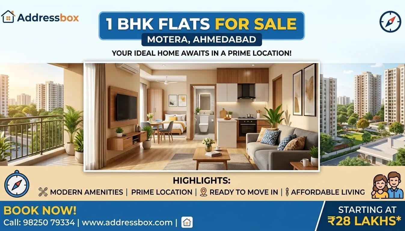 1 BHK Flats for Sale in Motera, Ahmedabad | Addressbox