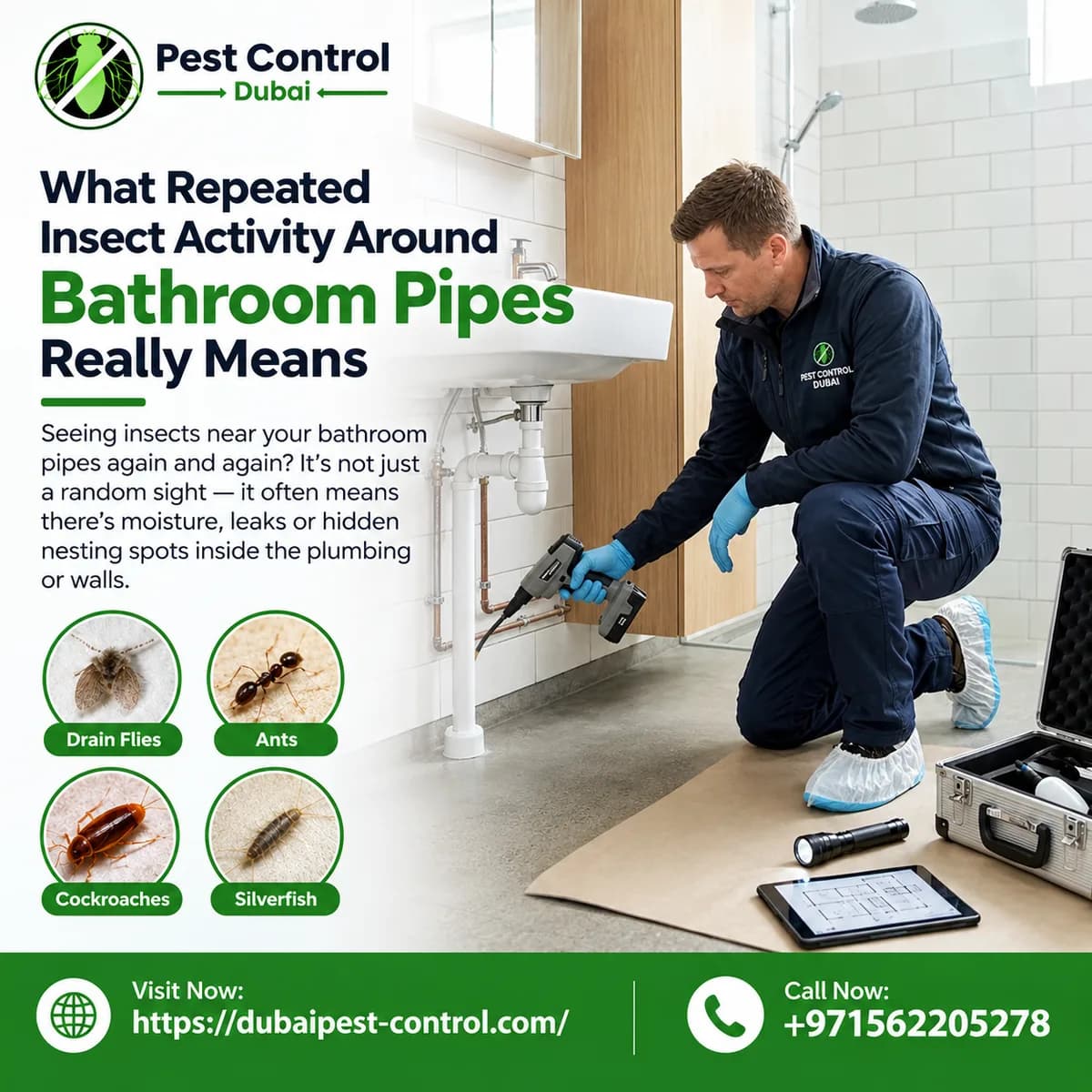 What Repeated Insect Activity Around Bathroom Pipes Really Means
