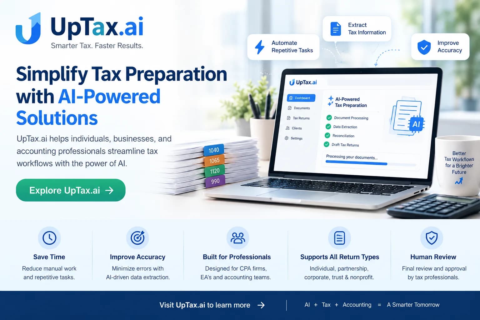 Streamline Tax Preparation for CPA and Accounting Firms with UpTax.ai