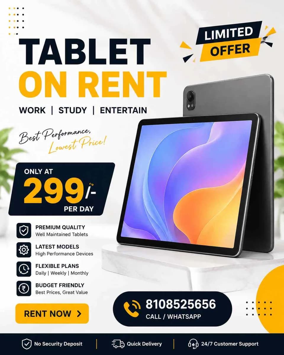 tablet on rent rs 299/- in Mumbai 