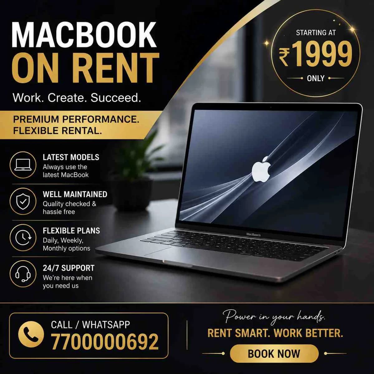 Rent a Macbook on start at rs.1999/-