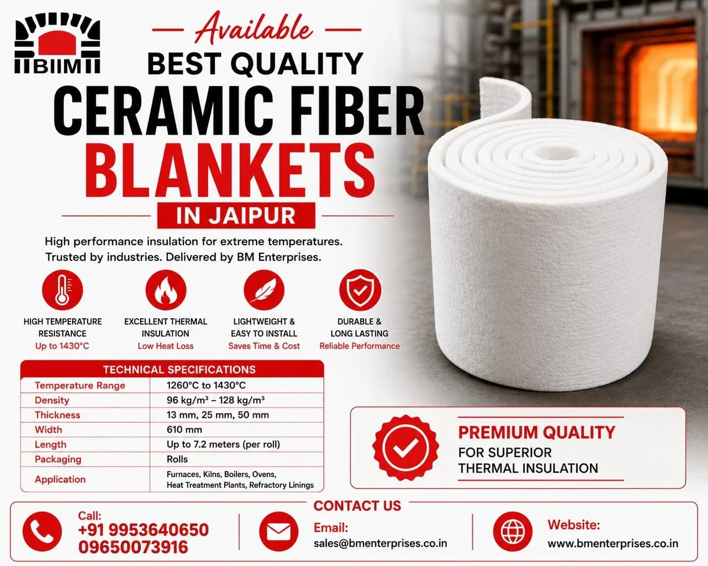Available best quality ceramic fiber blankets in Jaipur
