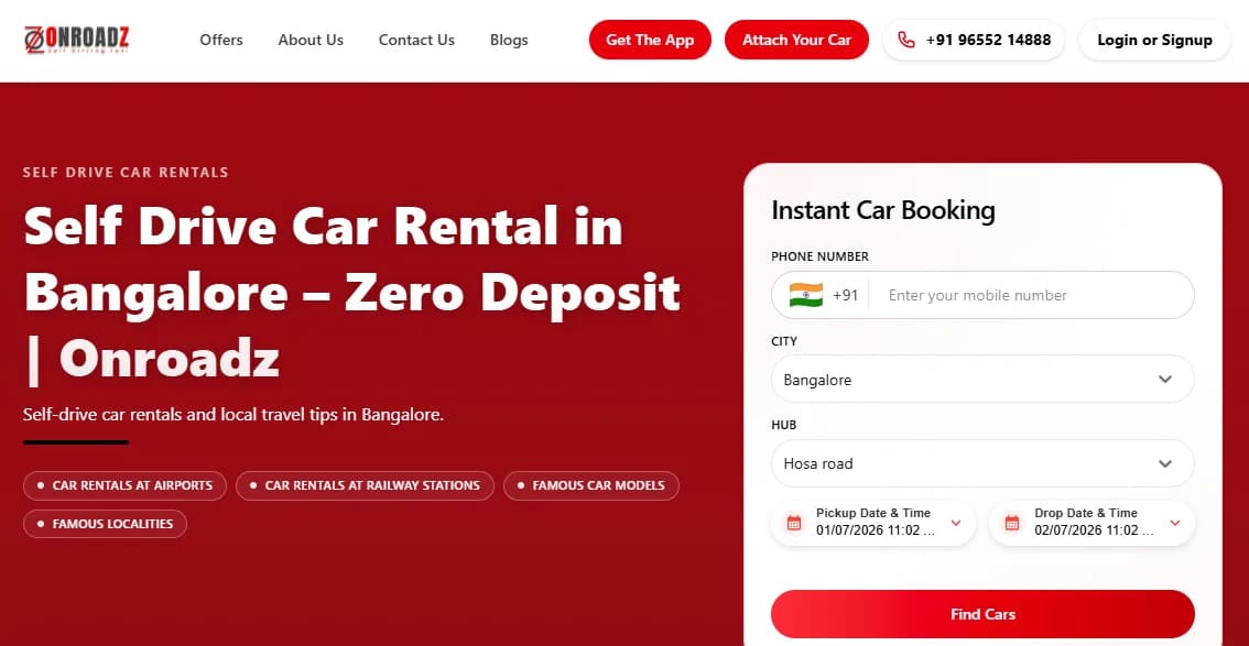 Best Monthly Car Rental Plans in Bangalore | Onroadz