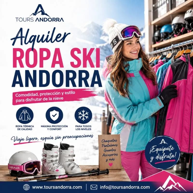 Vive la Nieve con Alquiler ropa ski Andorra y Tours Andorra