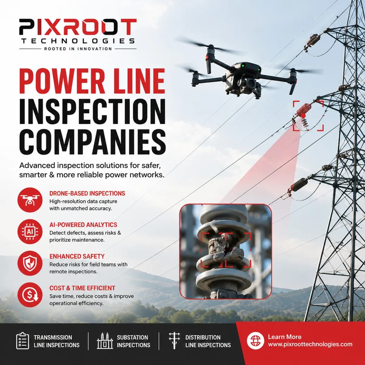 Reliable Power Line Inspection Companies – Pixroot Pixroot Technologies
