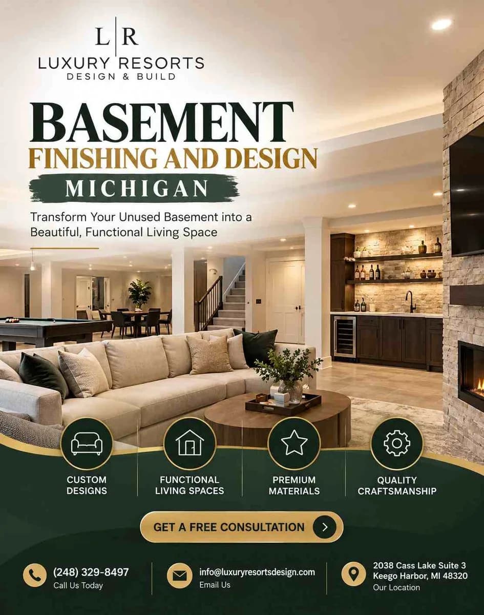 Transform Your Basement with Expert Finishing & Design in Michigan 