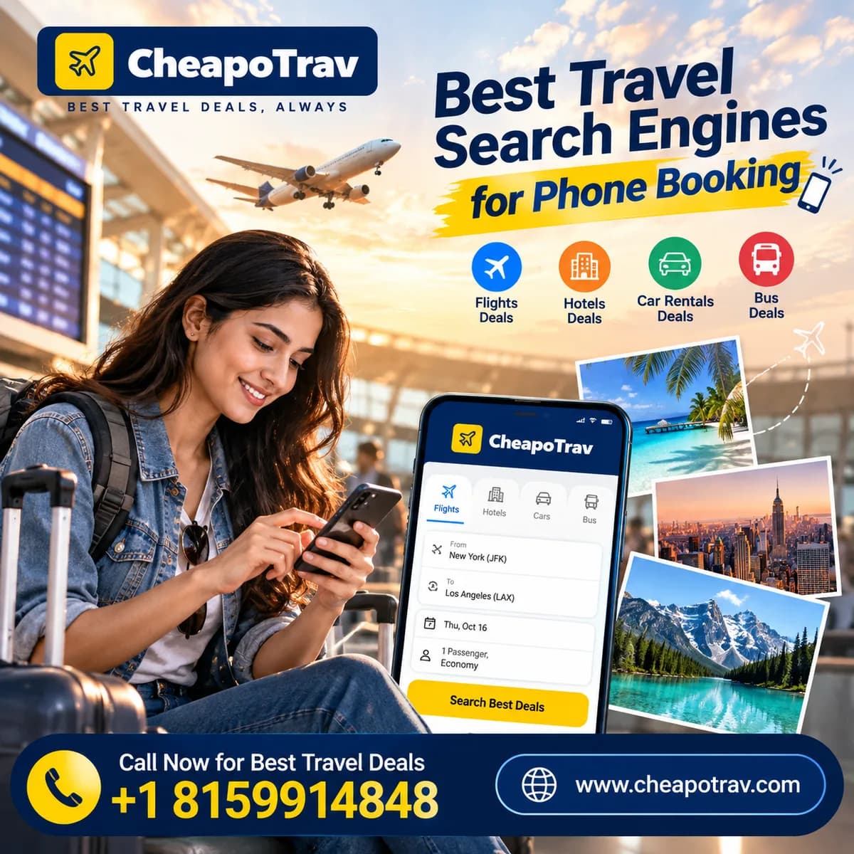 Where are flight and hotel comparison sites with no fees?