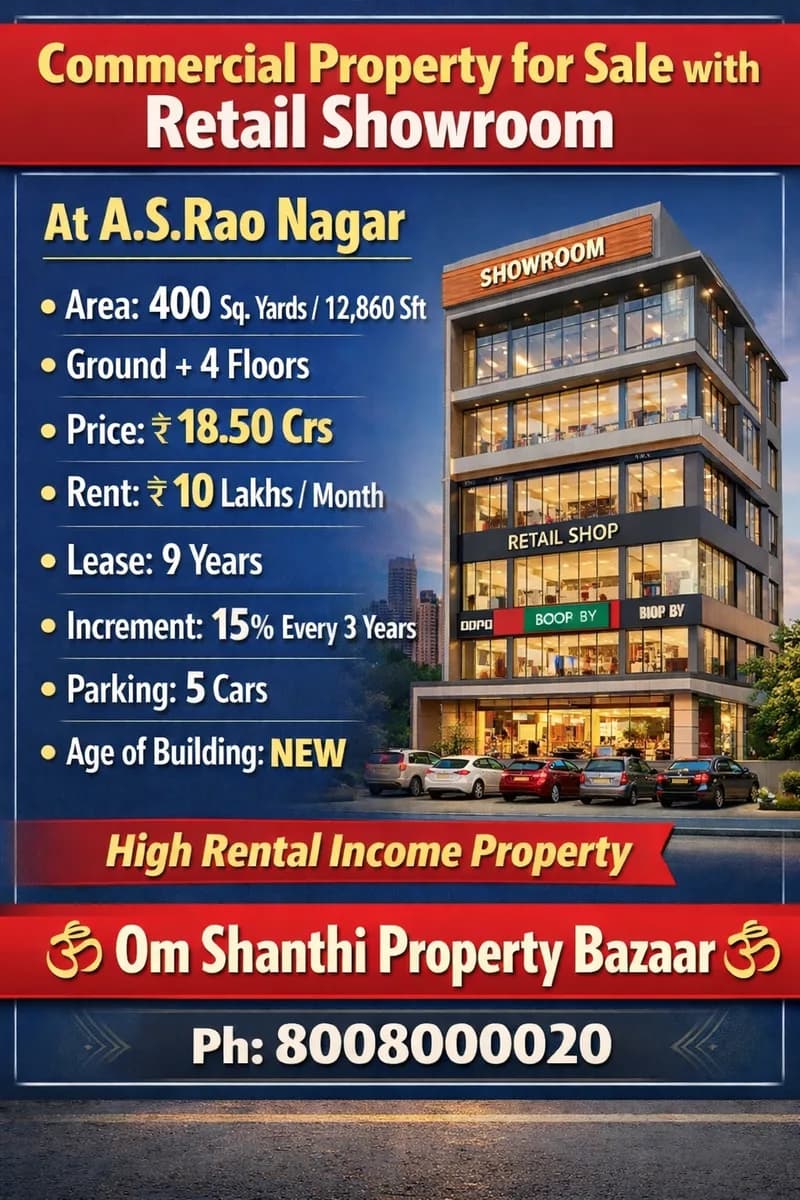 Sale of commercial property with Retail Showroom at A.S.Rao nagar