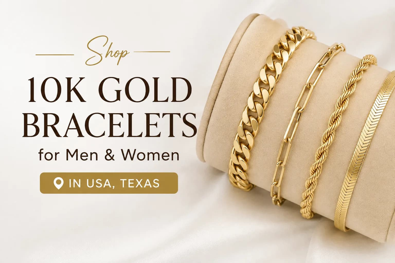 Shop 10k Gold Bracelets for Men & Women in Usa,Texas – Goldenlinq