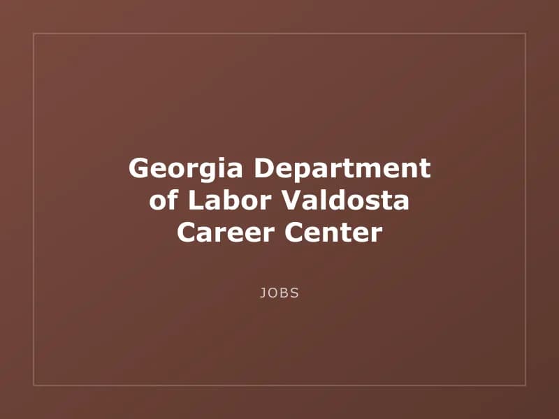 Georgia Department of Labor Valdosta Career Center