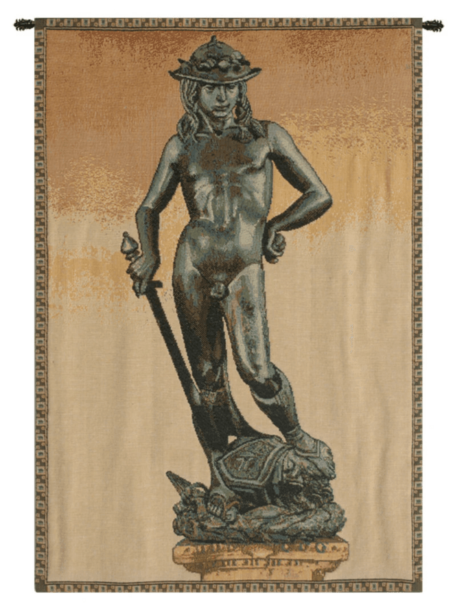 Donatello David Italian Wall Tapestry – Woven Medieval Art for Home Decor