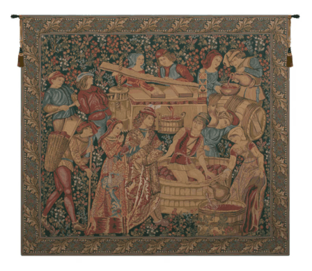 Vendange Wine Press Medieval Tapestry – European Woven Wall Art