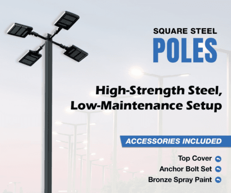 Square Steel Pole – Strong & Reliable Base Mount Steel Pole