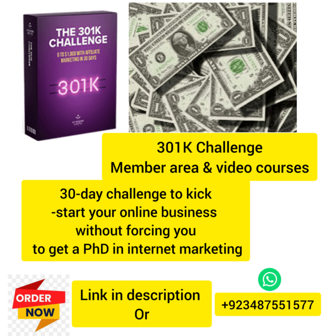 301K Challenge Member area and video courses