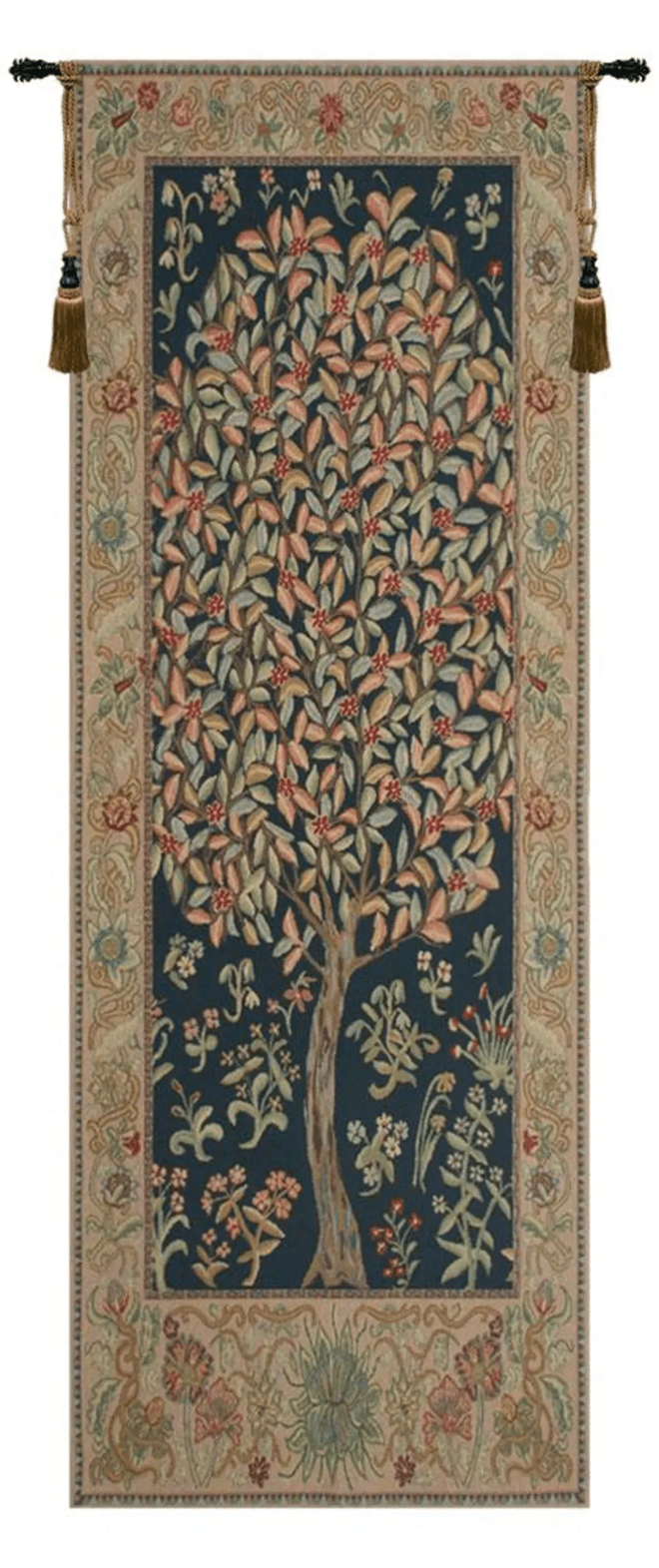 William Morris Tree of Life Wall Hanging Pastel Botanical Tapestry Cottagecore Vintage Decor