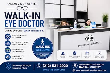 Same Day Walk-in Eye Doctor Financial District - Nassau Fulton Vision Center