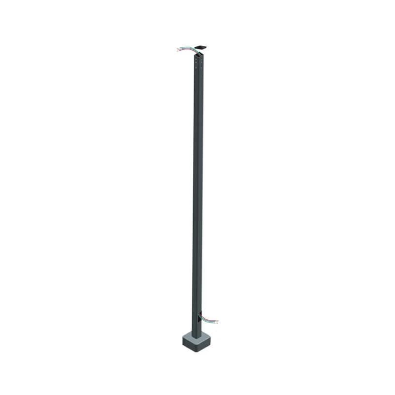 Pre-Wired Square Steel Base Mount Pole for Outdoor Lighting