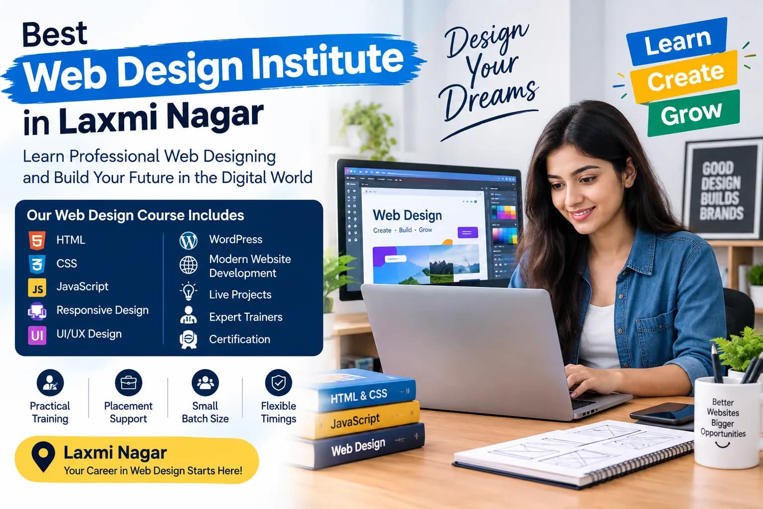 Best Web Design Institute in Laxmi Nagar – Learn Professional Web Designing