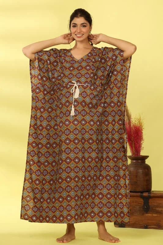 Maternity Kaftan Online | Cotton Pregnancy Kaftan -Ikkkudi