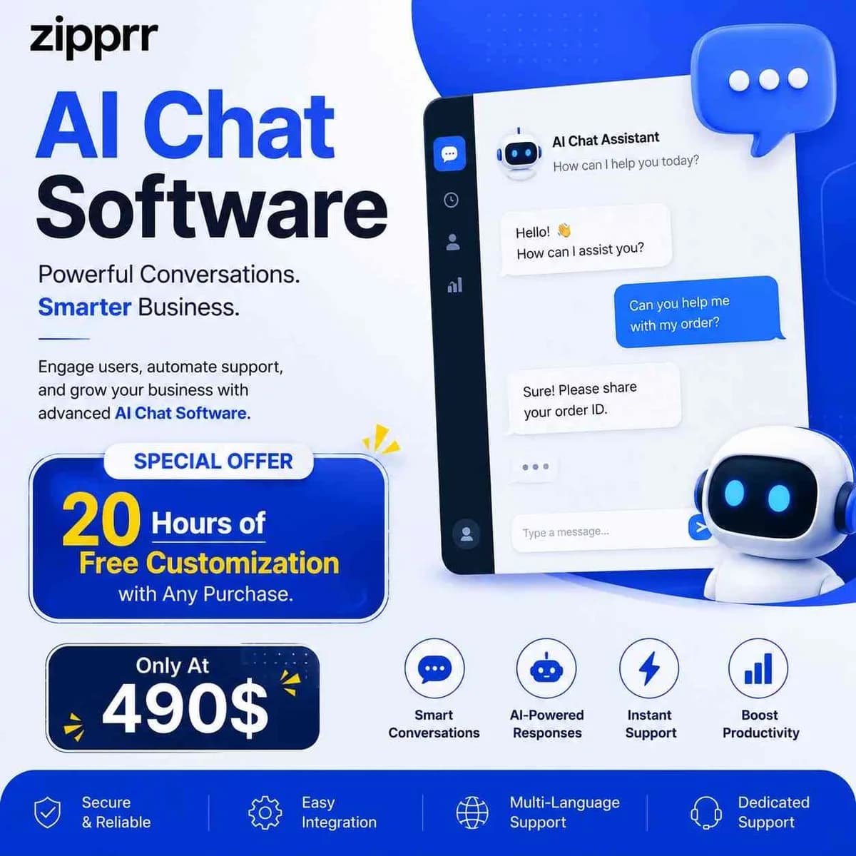 Can Zipprr's $490 AI Chat Software Fit Different Industries?