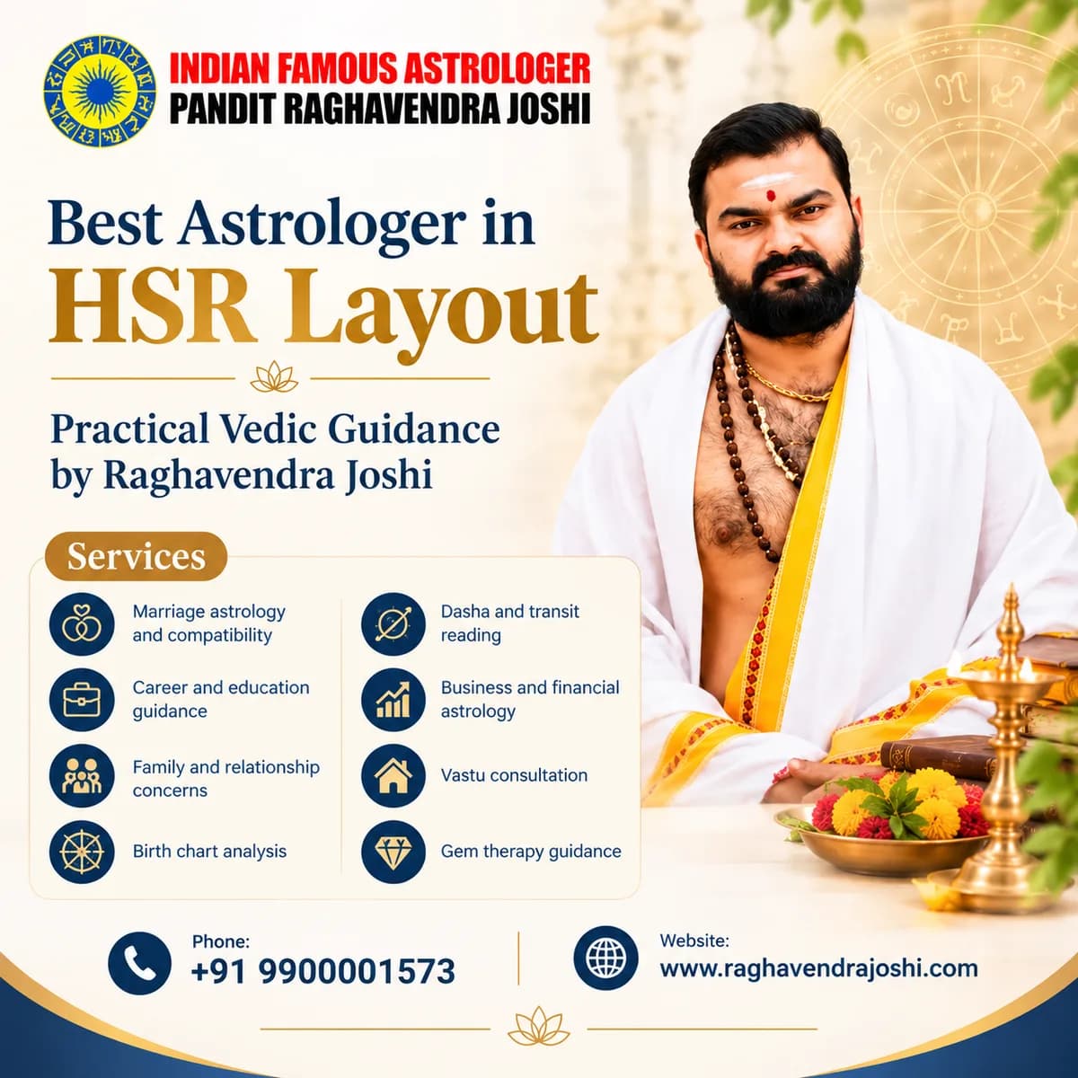 Best Astrologer in HSR Layout: Practical Vedic Guidance by Raghavendra Joshi