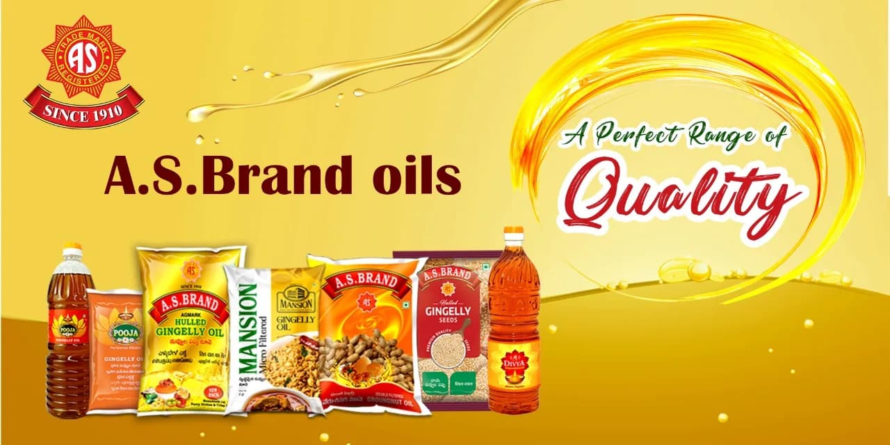 A.S.Brand Hulled Gingelly Oil 1 litre Bottle