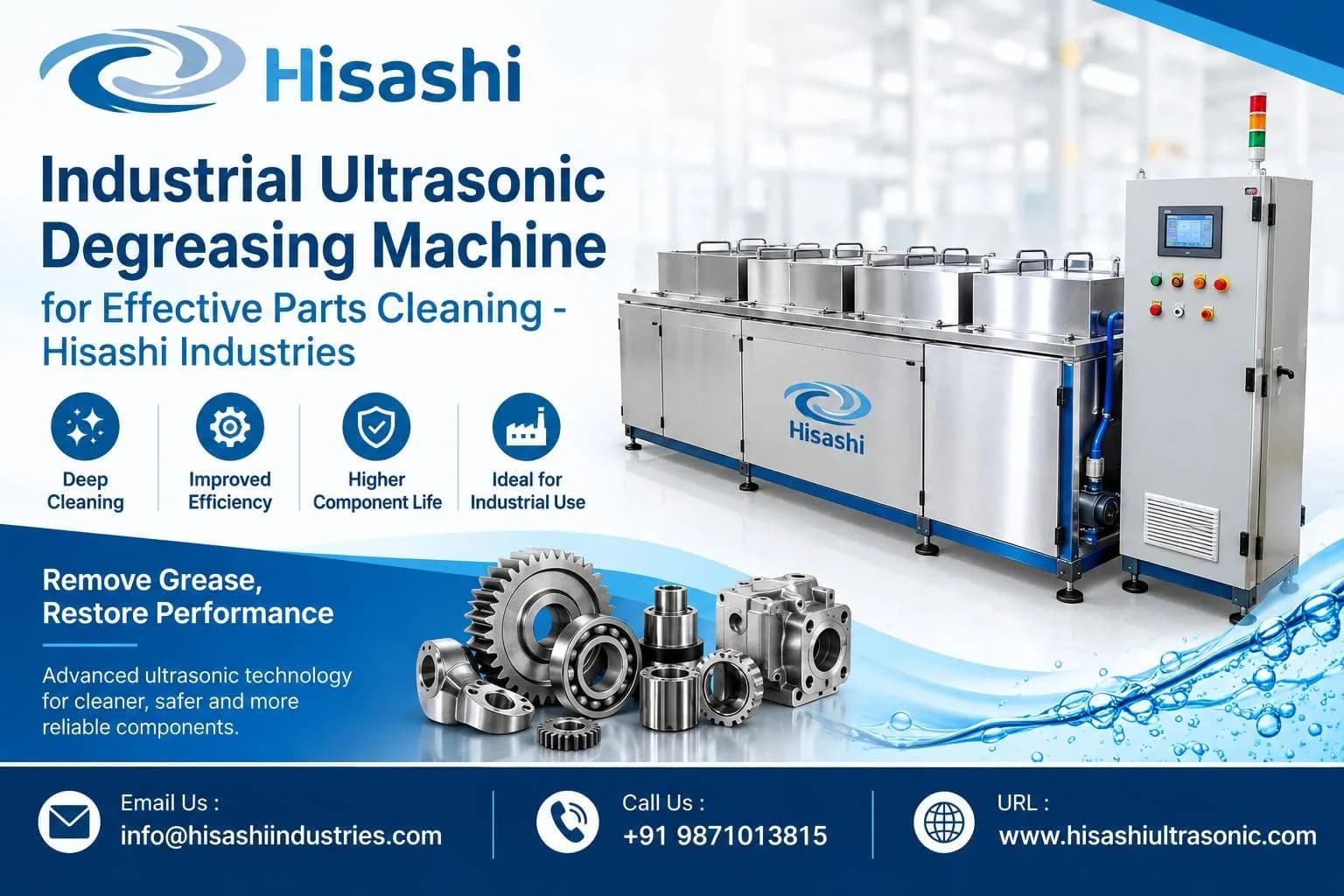 Industrial Ultrasonic Degreasing Machine for Effective Parts Cleaning - Hisashi Industries