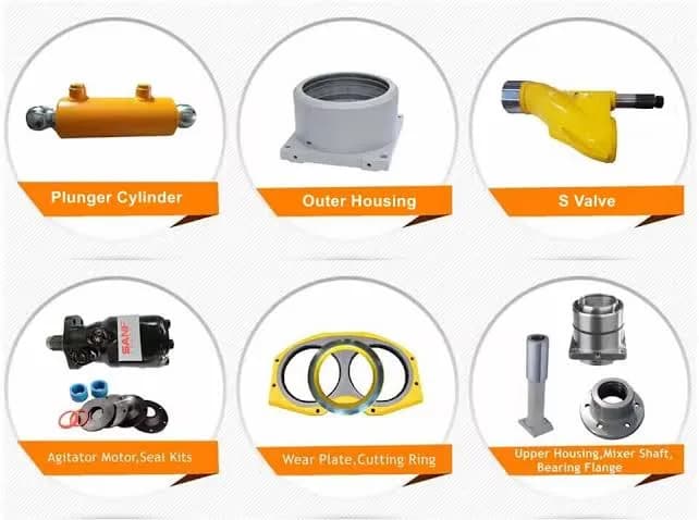 Concrete pumping equipment and parts