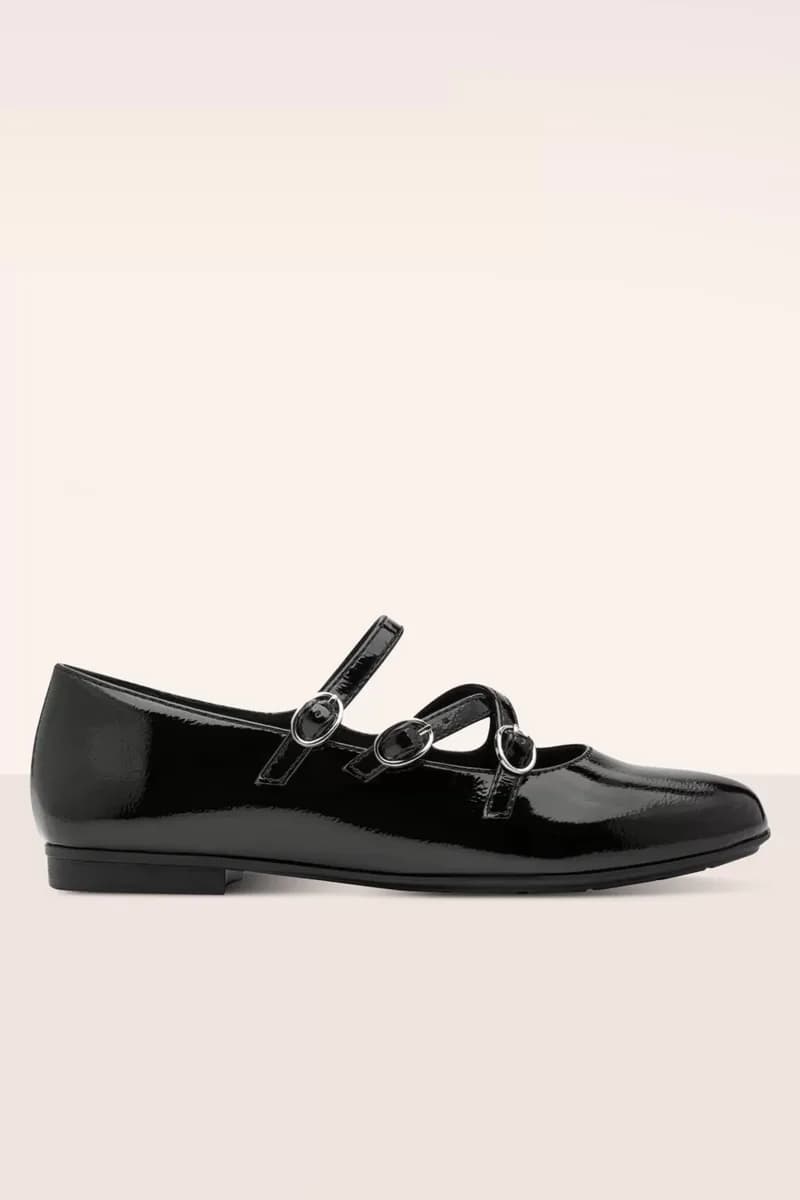 Tamaris City Girl Comfort Gloss ballerina's in zwart - TopVintage