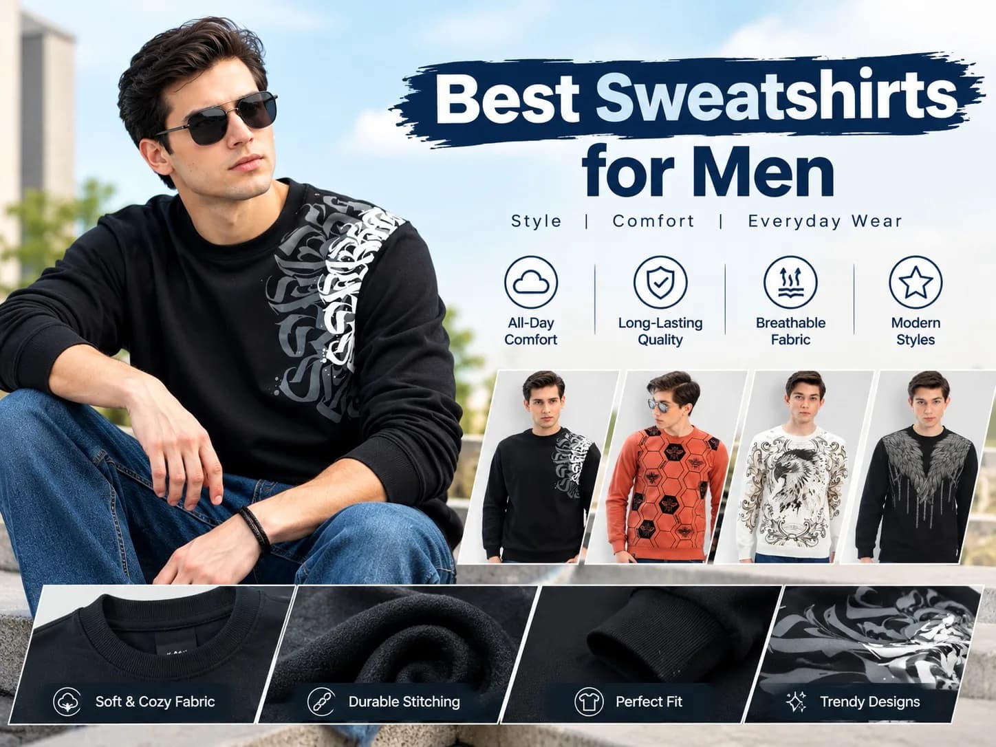 Best Sweatshirts for Men Online: Warm Fleece Crewneck Picks