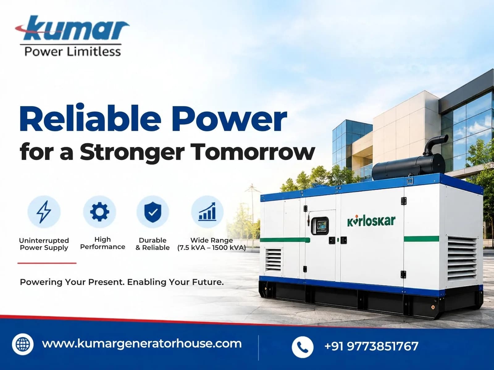 Choose Kirloskar Diesel Generators for Uninterrupted Power
