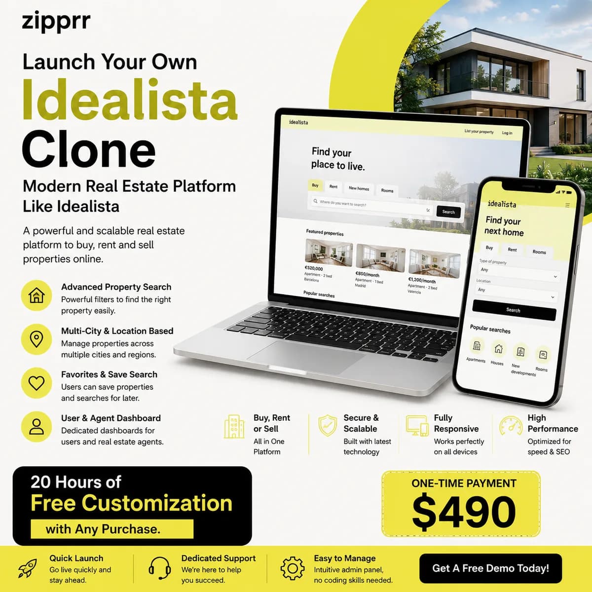 Can Zipprr's $490 Idealista Clone Cut Agency Portal Costs?